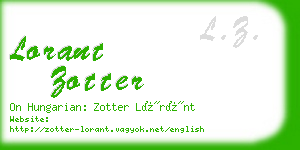 lorant zotter business card